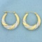 Twisting Design Textured Hoop Earrings In 10k Yellow And White Gold