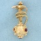 Ruby And Sapphire Hookah Pendant In 14k Yellow Gold