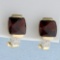 10ct Tw Garnet And Diamond Earrings In 14k Yellow Gold