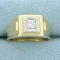 Men's 1/3ct Diamond Solitaire Ring In 14k Yellow Gold