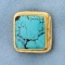 Turquoise Slide Or Pendant In 14k Yellow Gold