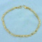 Twisting Curb Link Anklet In 14k Yellow Gold