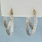 Diamond Double Hoop Earrings In 14k Yellow And White Gold