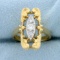 Unique Vintage 3 Stone Diamond Ring In 14k Gold