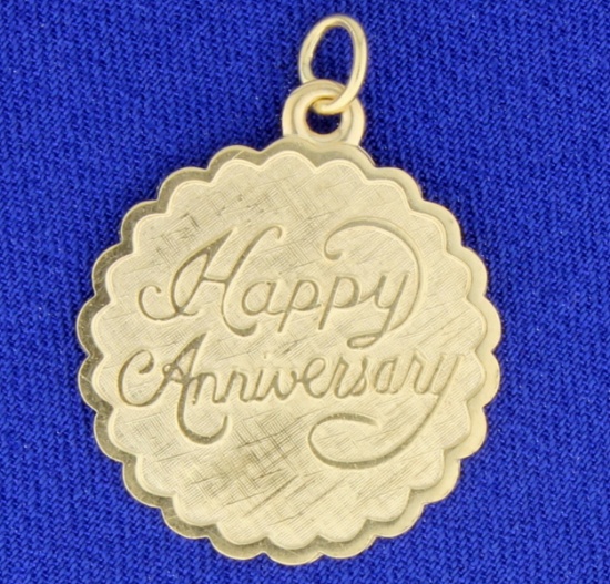 Happy Anniversary Pendant In 14k Yellow Gold