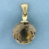 30ct Smoky Topaz Pendant In 14k Yellow Gold