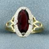 Antique Synthetic Ruby Ring In 10k Yellow And White Gold