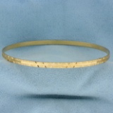 Diamond Cut Bangle Bracelet In 18k Yellow Gold