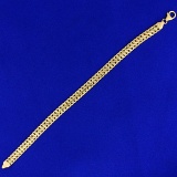 Italian-made 7 Inch Double Curb Link Bracelet In 10k Yellow Gold