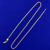 18 Inch Rope Style Chain Necklace In 14k Yellow Gold