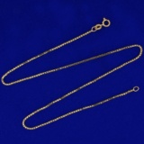 16 Inch Box Link Chain Necklace In 14k Yellow Gold