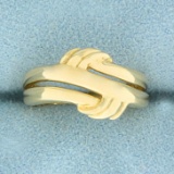 Wave Design Band Ring In 14k Yellow Gold