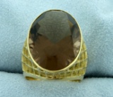 20ct Smokey Topaz Statement Ring In 18k Yellow Gold