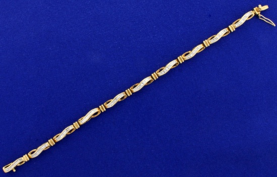 3ct Tw Diamond Bracelet In 10k Yellow Gold