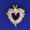 1ct Tw Diamond Heart Pendant In 14k Yellow Gol