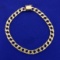 Men's Square Curb Link Bracelet In 14k Yellow Gold