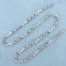 25 Inch Heavy Designer Link Necklace In 14k White Gold