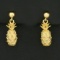 Pineapple Dangle Earrings In 14k Yellow Gold