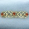 Art Deco Geometric Garnet Pin In 14k Yellow Gold