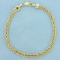 Sapphire Double Rope Link Bracelet In 14k Yellow Gold