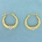 Heart Design Hoop Earrings In 14k Yellow And White Gold