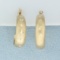 Diamond Cut Satin Finish Leaf Design Hoop Earrings In 14k Yellow Gold
