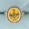 Levian Designer 4ct Citrine And Diamond Ring In 14k Yellow Gold