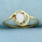 Opal And Diamond Ring In 10k Yellow Gold