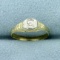 Vintage Diamond Pinky Ring In 14k Yellow And White Gold