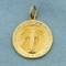 Miraculous Medal Or Medal Of Our Lady Of Grace Pendant Or Charm In 14k Yellow Gold