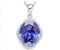 8.1ct Tanzanite & Diamond Pendant On Chain In Sterling Silver