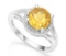 1.8ct Golden Citrine & Diamond Halo Ring In Sterling Silver