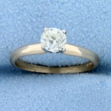 Antique 1/2ct Old European Cut Diamond Solitaire Ring In 14k Yellow Gold