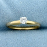 Diamond Solitaire Engagement Or Promise Ring In 14k Yellow Gold