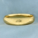 Vintage Etched Bangle Bracelet In 14k Yellow Gold