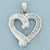 1/4ct Tw Diamond Heart Pendant In 10k White Gold