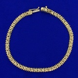 7 3/4 Inch Designer Link Bracelet In 14k Yellow Gold