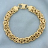 Italian Made 8 Inch Byzantine Link Bracelet In 14k Yellow Gold