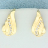 1/3ct Tw Diamond Wing Design Earrings In 14k Yellow Gold