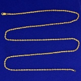 25 Inch Rope Style Chain Necklace In 14k Yellow Gold