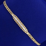 Diamond Rope Style Bracelet In 14k Yellow And White Gold