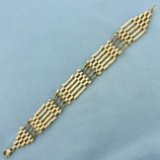 Wide Designer Bar Bracelet In 10k Yellow Gold