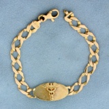 Italian Made Medical Id Bracelet In 14k Yellow Gold