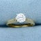 2/3ct Solitaire Diamond Engagement Ring In 18k Yellow Gold And Platinum