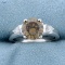 Over 3ct Tw Fancy Brown Chocolate And White Diamond Ring In 18k White Gold