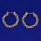 Braided Design Hoop Earrings In 14k Yellow Gold