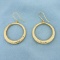 Diamond-cut Circle Dangle Earrings In 14k Yellow Gold
