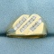 1/4ct Tw Three Row Diamond Ring In 10k Yellow Gold