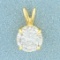 2ct Cz Pendant In 14k Yellow Gold