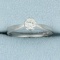 Vintage 1/4ct Diamond Solitaire Engagement Ring In 18k White Gold